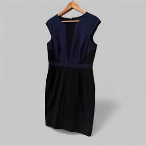 Antonio Melani Navy Black Colorblock Sheath Dress Size 10